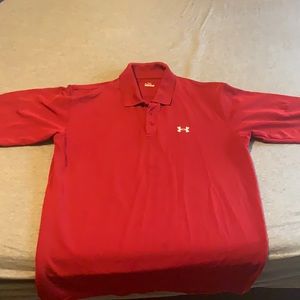 Under Arour Golf Polo size Medium. Solid Sunday red
